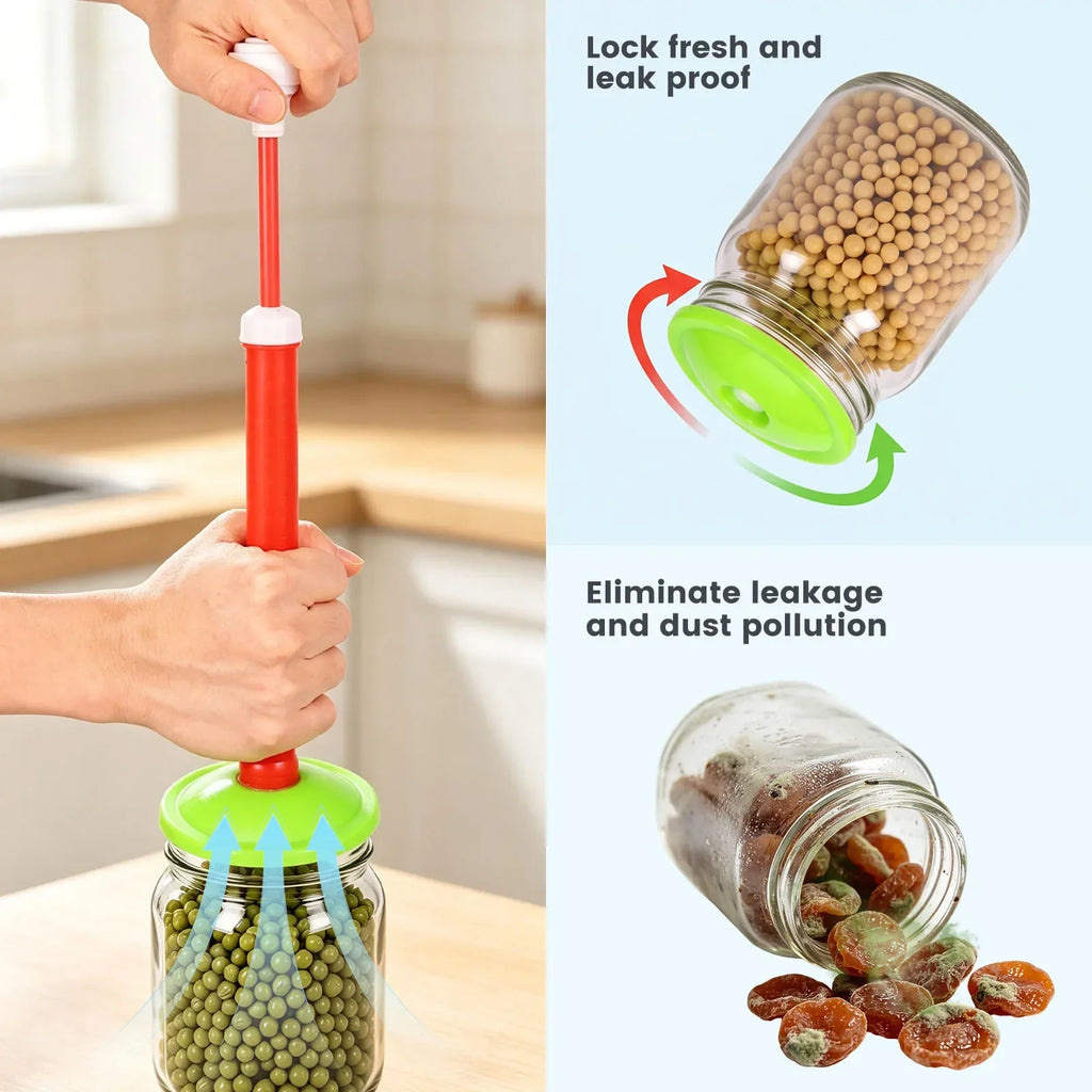 10-Piece Canning Jar Vacuum Sealer Kit – 9 Lids & Pump