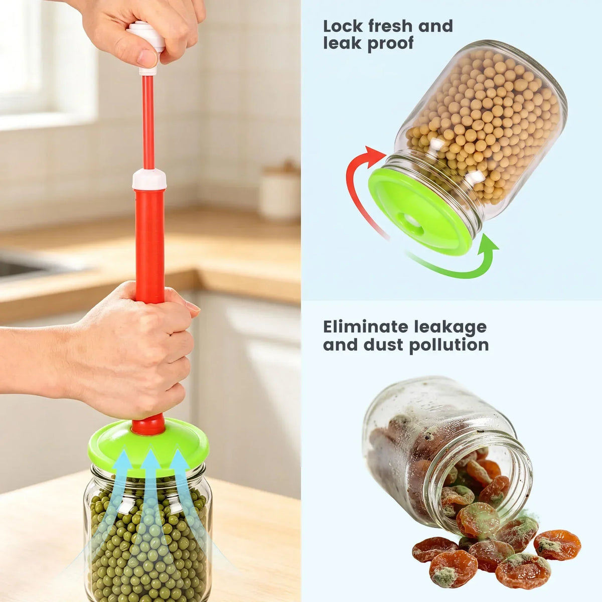 10-Piece Canning Jar Vacuum Sealer Kit – 9 Lids & Pump