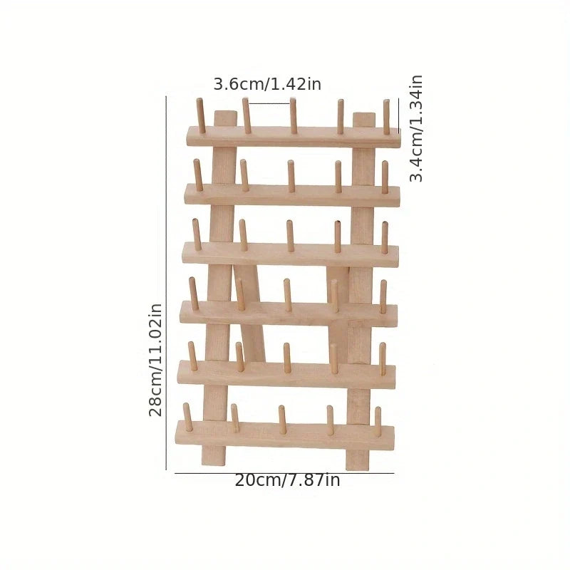 Foldable Wooden Thread Spool Rack – 16 or 30 Axis Organizer