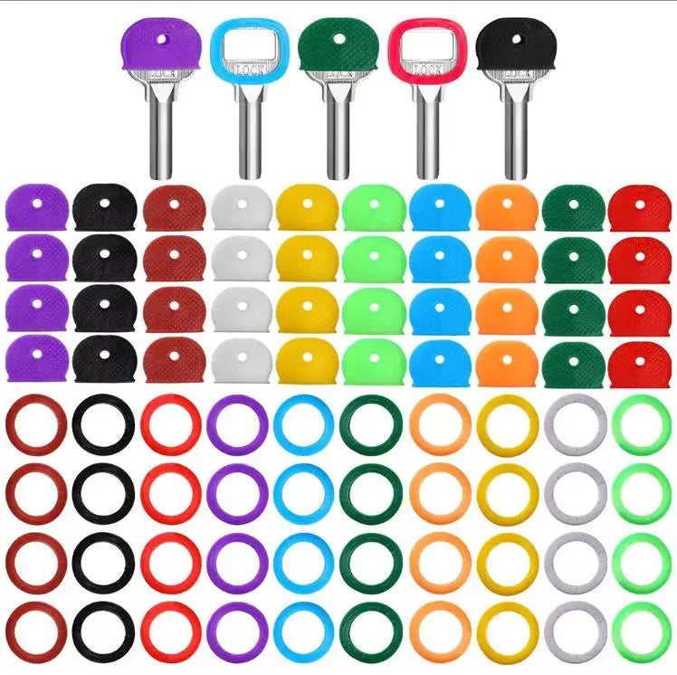 10pcs Silicone Key Sleeves Mixed Colors – DIY Key Ring Markers