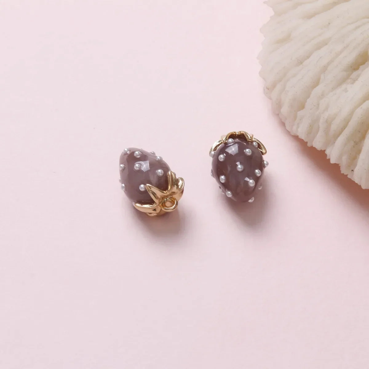 Resin Strawberry Pendant Charm for DIY Jewelry Making