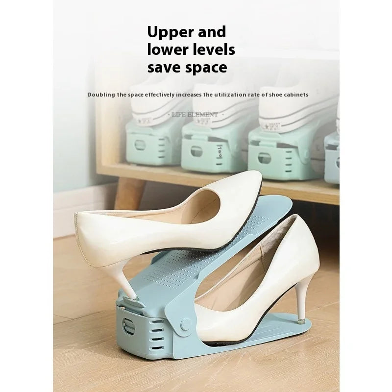 10-Pack Adjustable Stackable Shoe Rack Organizer Set