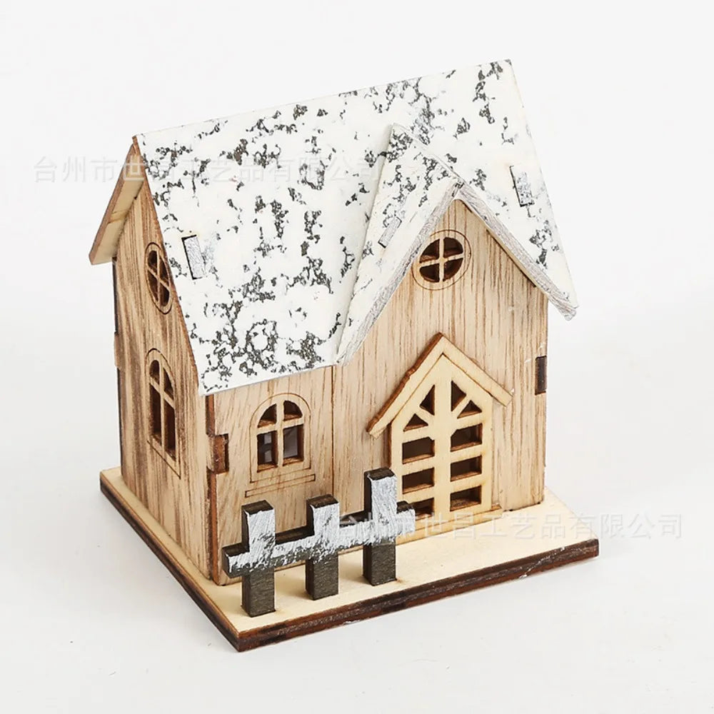 LED Wooden Christmas Cabin Decoration | Warm Glow Holiday Decor