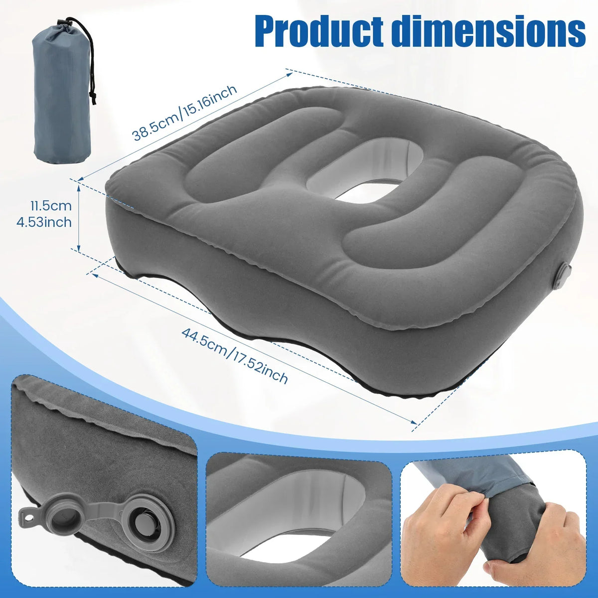 Inflatable Seat Cushion – Portable Ergonomic Support Cushion