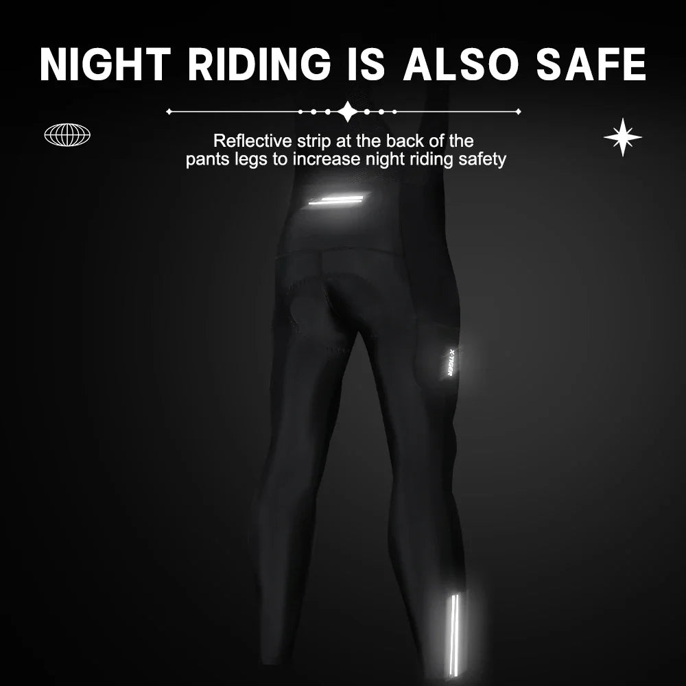 X-TIGER Men's Thermal Winter Cycling Bib Pants – 5D Gel
