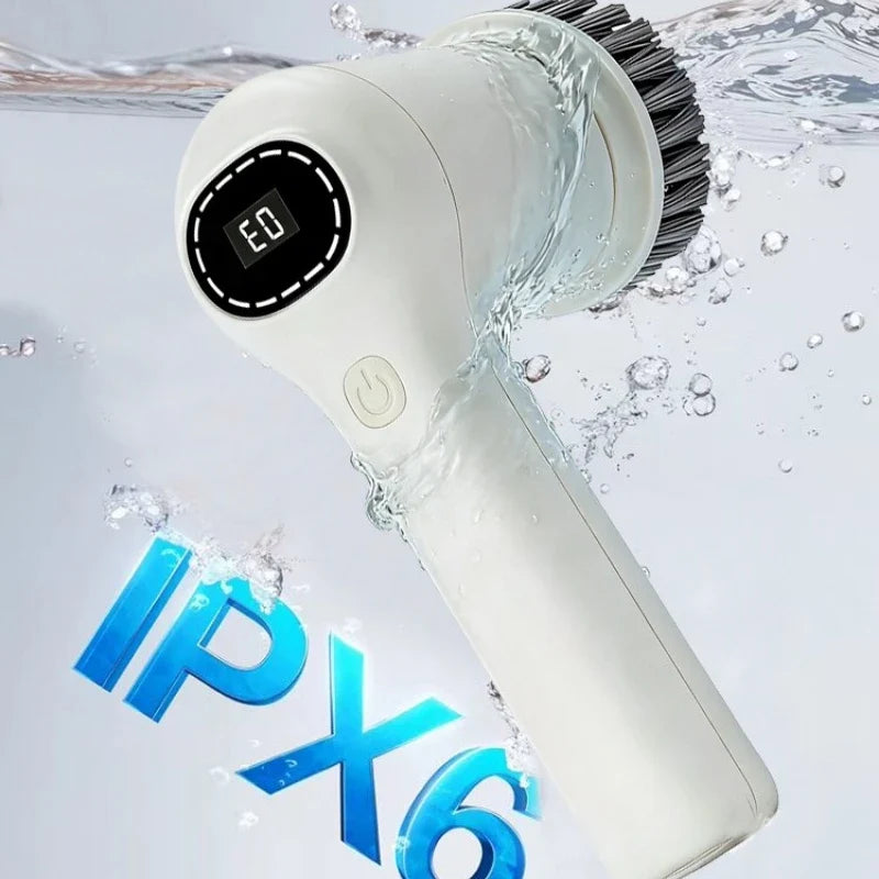 Cordless Electric Spin Scrubber with Replaceable Brush Heads