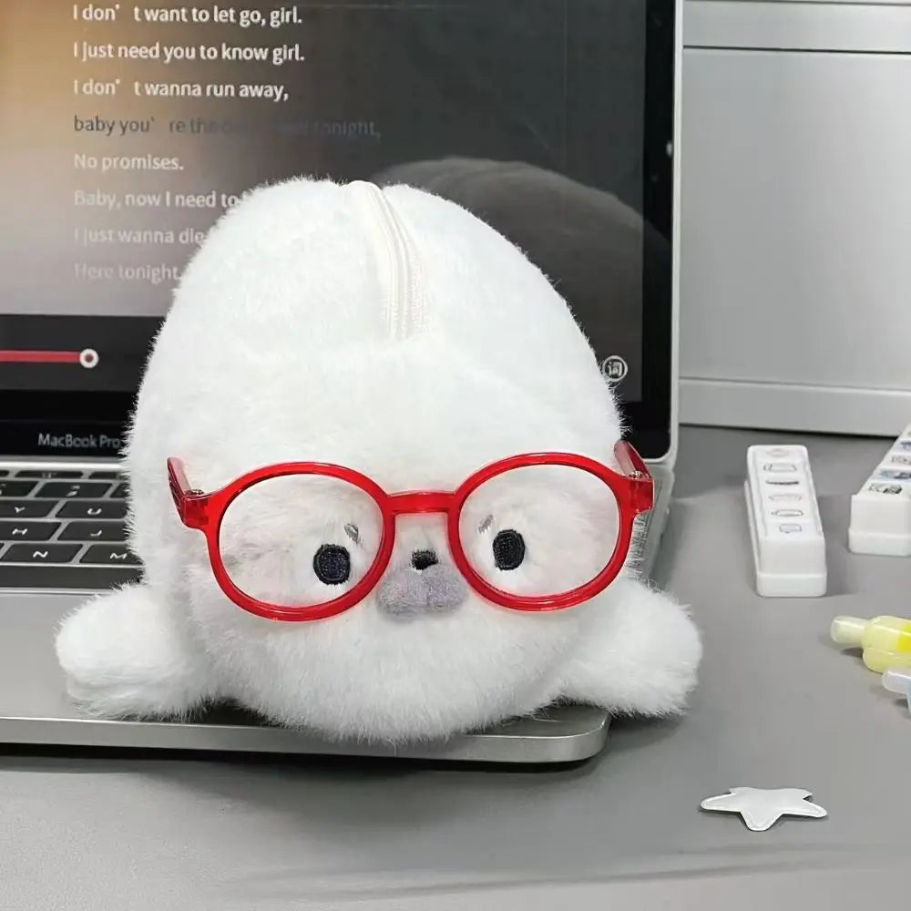 Cute Seal Plush Pencil Case – Large Capacity Stationery Bag