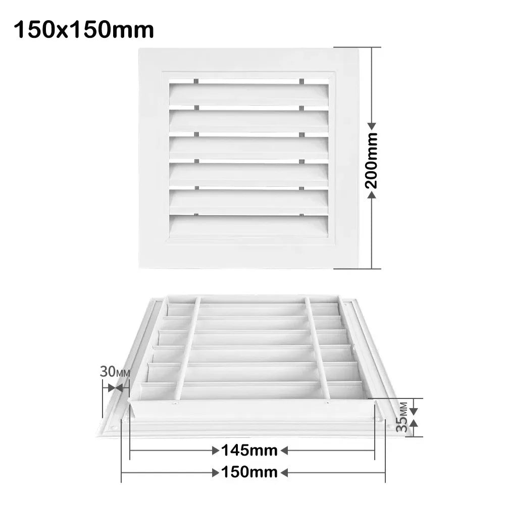 Aluminum Square Air Vent Grille White Return Cover for Attics