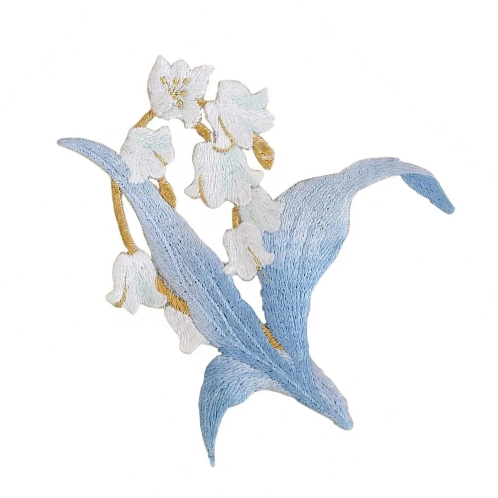 Orchid Embroidery Iron-On Patch – DIY Fabric Decoration