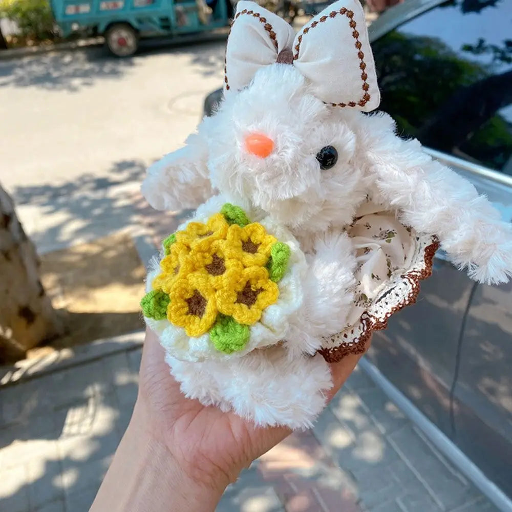 Plush Lop Ear Rabbit Doll Pendant | Bowknot Stuffed Bunny Charm