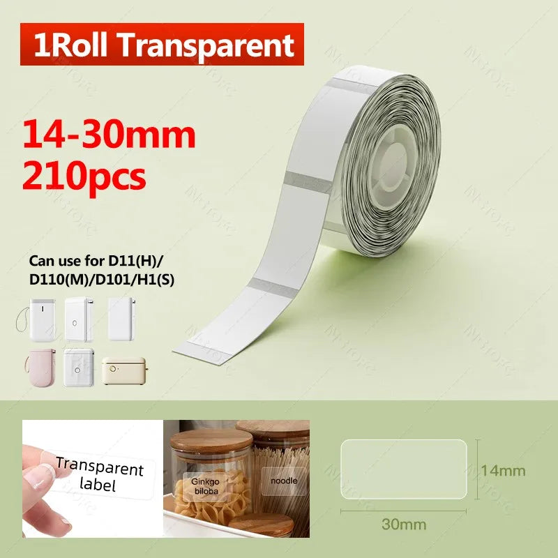 Niimbot Transparent Thermal Labels – D11 D110 D101 Waterproof