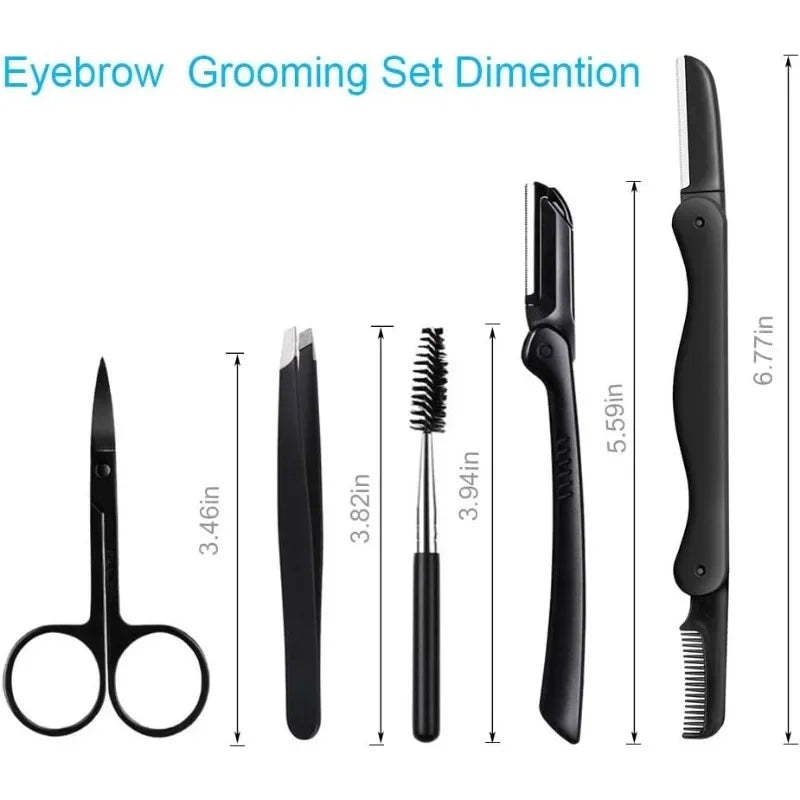 5-in-1 Eyebrow Grooming Kit – Razor, Scissors & Tweezers