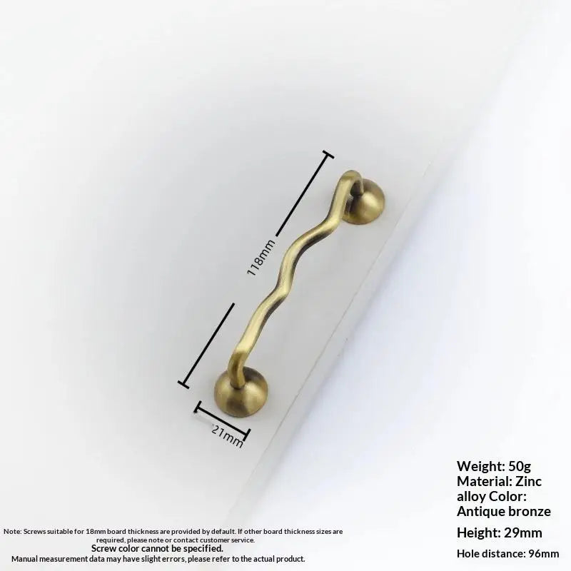 Zinc Alloy Wavy Cabinet Pull Handle – Modern Kitchen & Bath