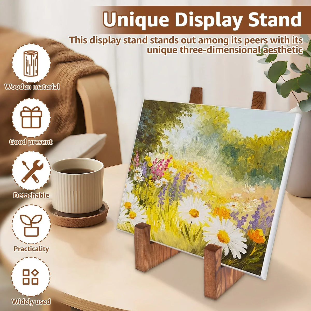Wooden Plate Stand – Desktop Book, Photo & Décor Display