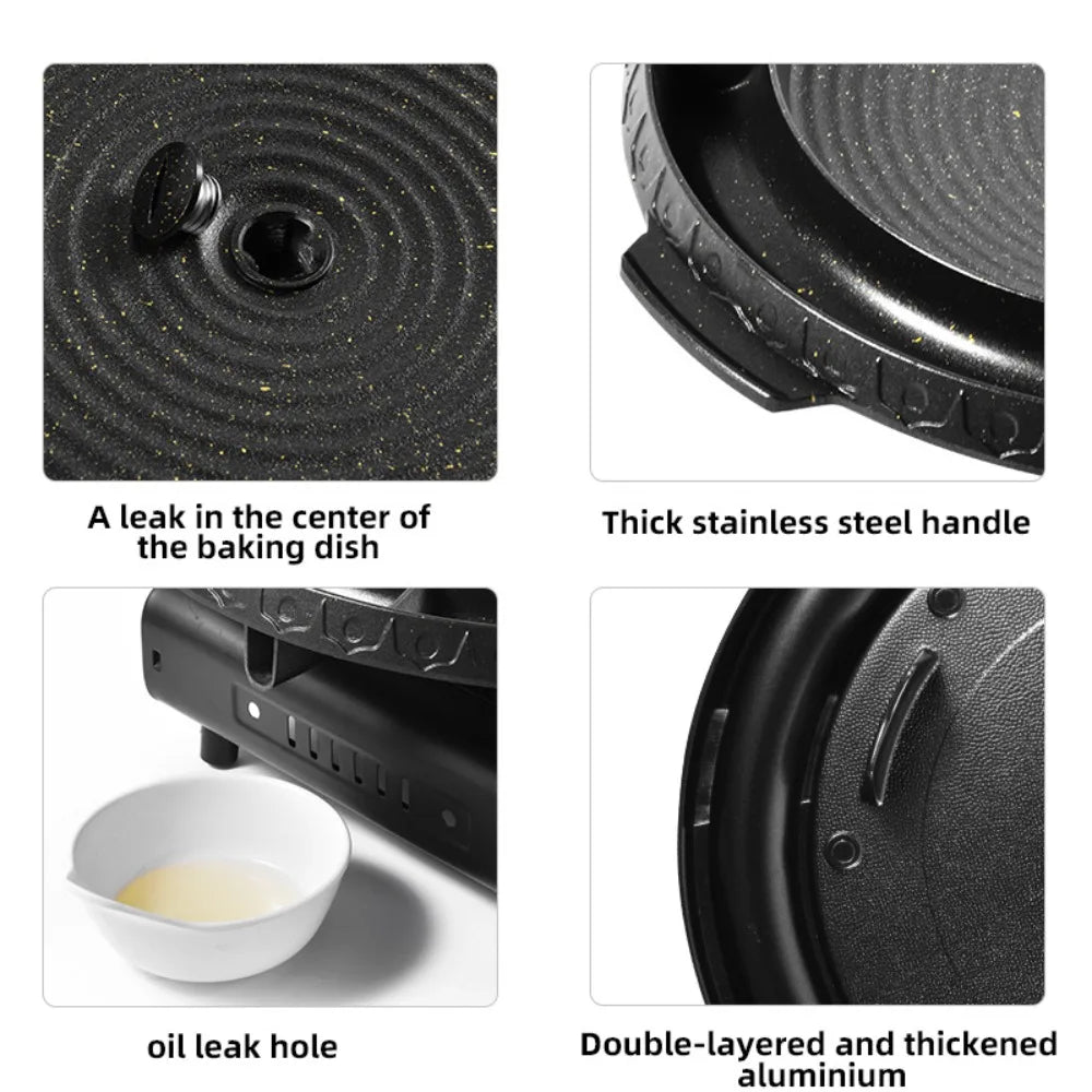 KOSUN Round Nonstick Smokeless Grill Pan – Indoor & Outdoor BBQ