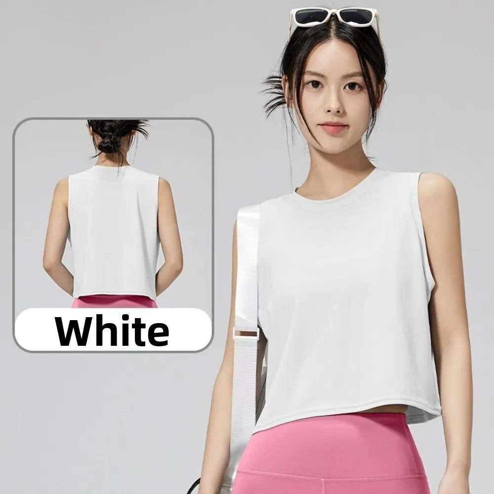 Women's Sleeveless Yoga Top – Slim Fit Quick-Dry Fitness Tank
