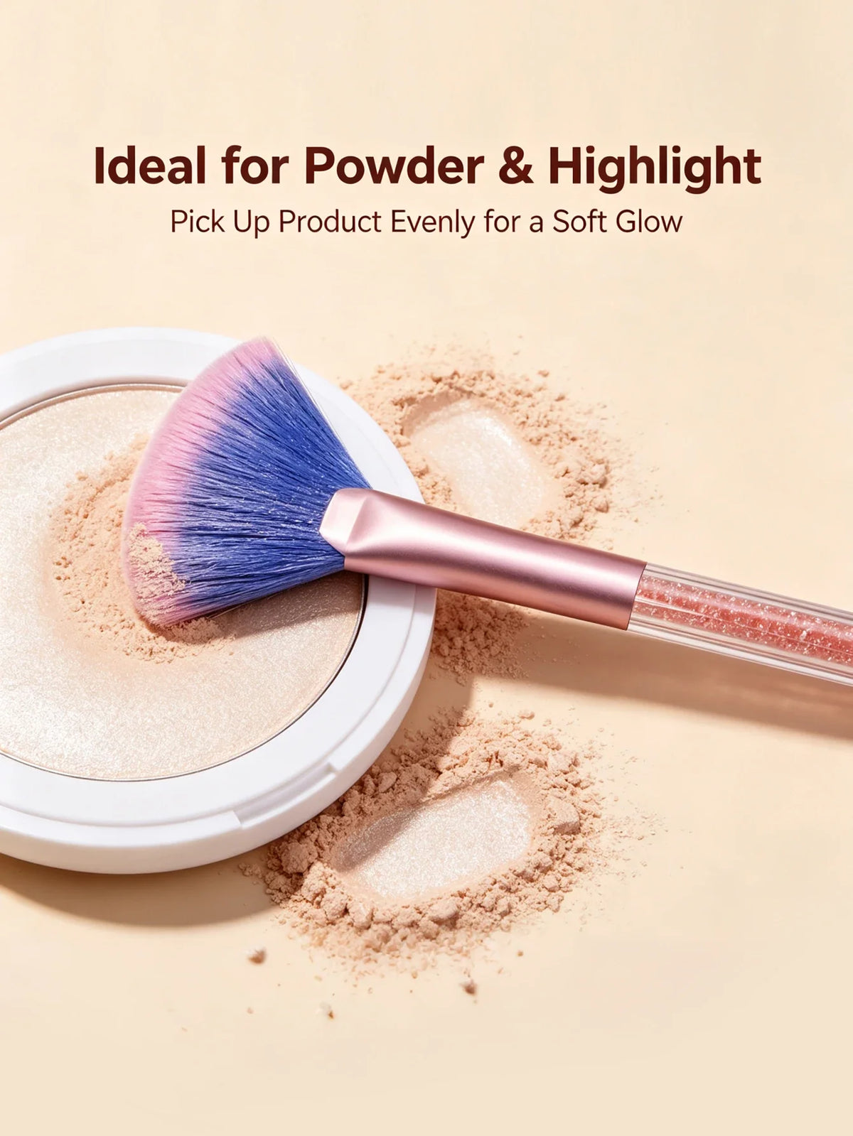 Soft Face Mask Applicator Brush – Fan & Flat Head Tool