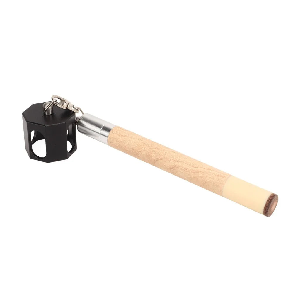 2-in-1 Pool Cue Chalk Holder & Tip Pricker – Wood & Metal