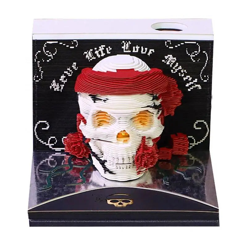 2027 Desk Calendar LED Light 3D Tear-Away Paper Carving Art