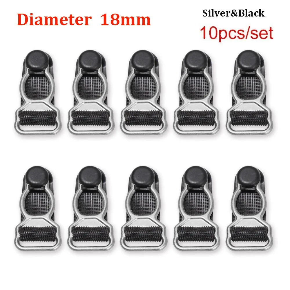 10pcs Garter Belt Clips Suspender Hooks 10/12/18mm – 3 Colors