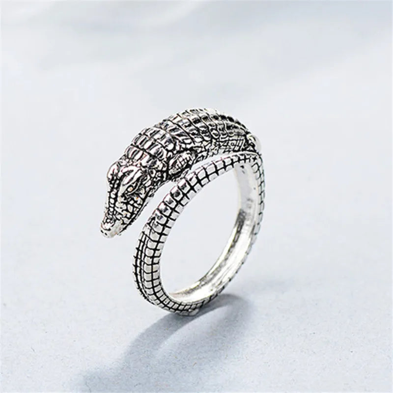 Vintage Punk Dragon Snake Tiger Adjustable Ring | Unisex