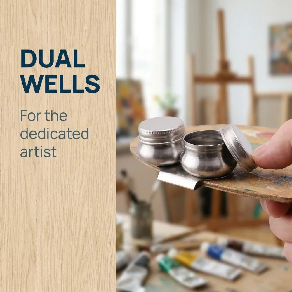 Stainless Steel Double Palette Cup with Lid | Clip-On Artist