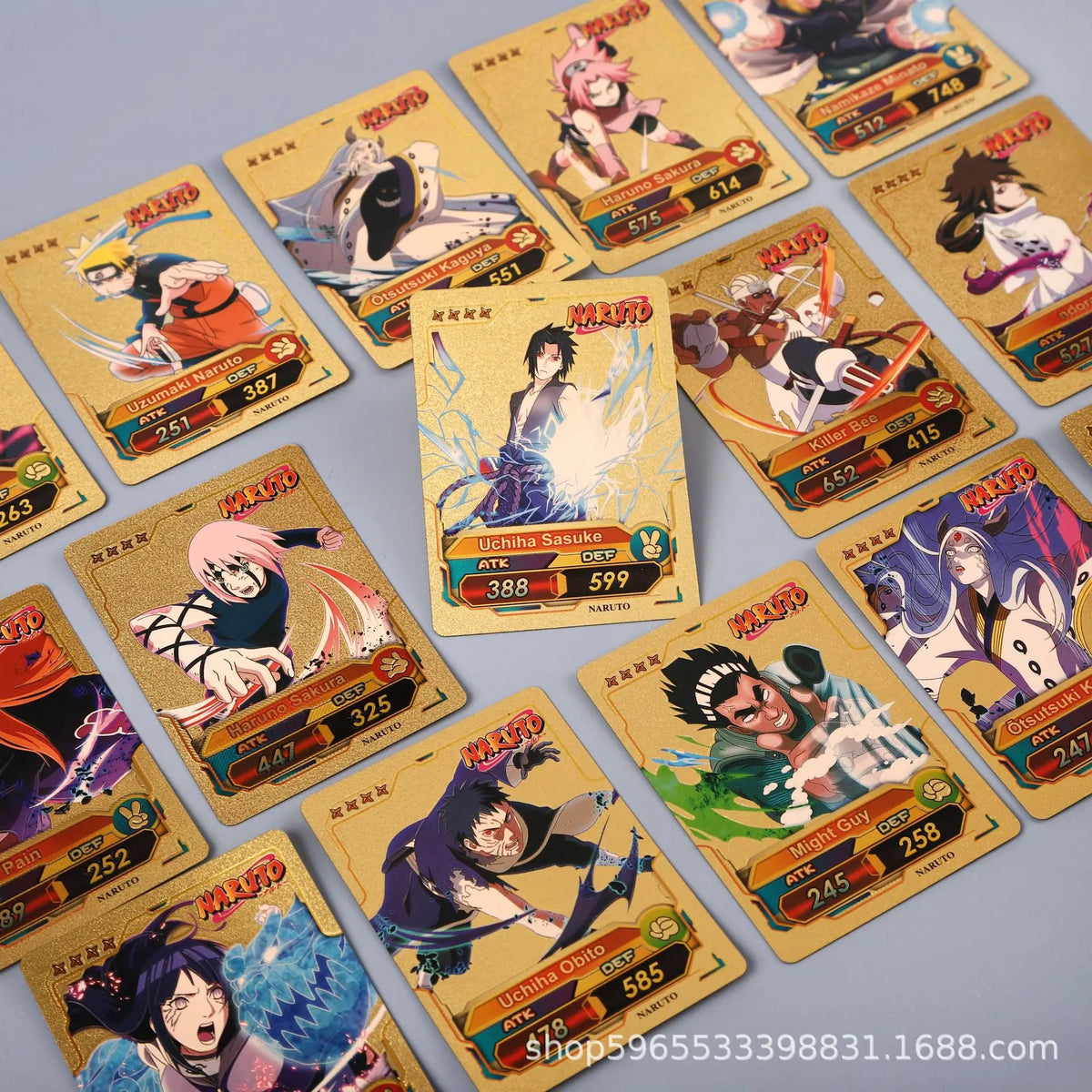 55-Piece Naruto Gold Card Set – Kakashi Sasuke Rare Collection