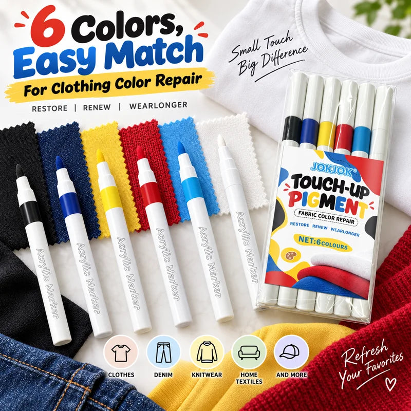 6-Color Acrylic Marker Set with Transparent Storage Box