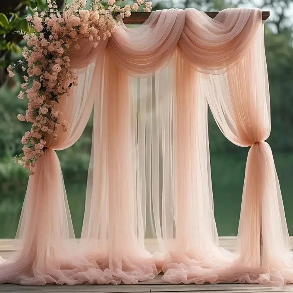 Wedding Tulle Drape Fabric 6/8/10M – 160CM Sheer Backdrop