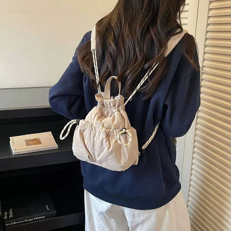 Mini Drawstring Backpack Women – Korean Style Lightweight Bag