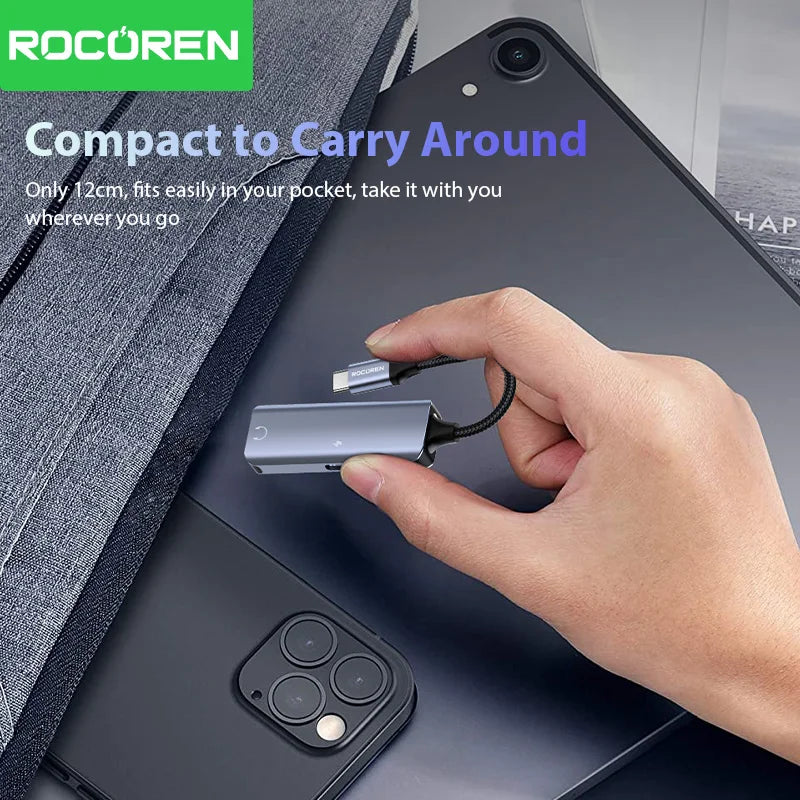 Rocoren USB-C to 3.5mm Audio Adapter with 36W PD Charging