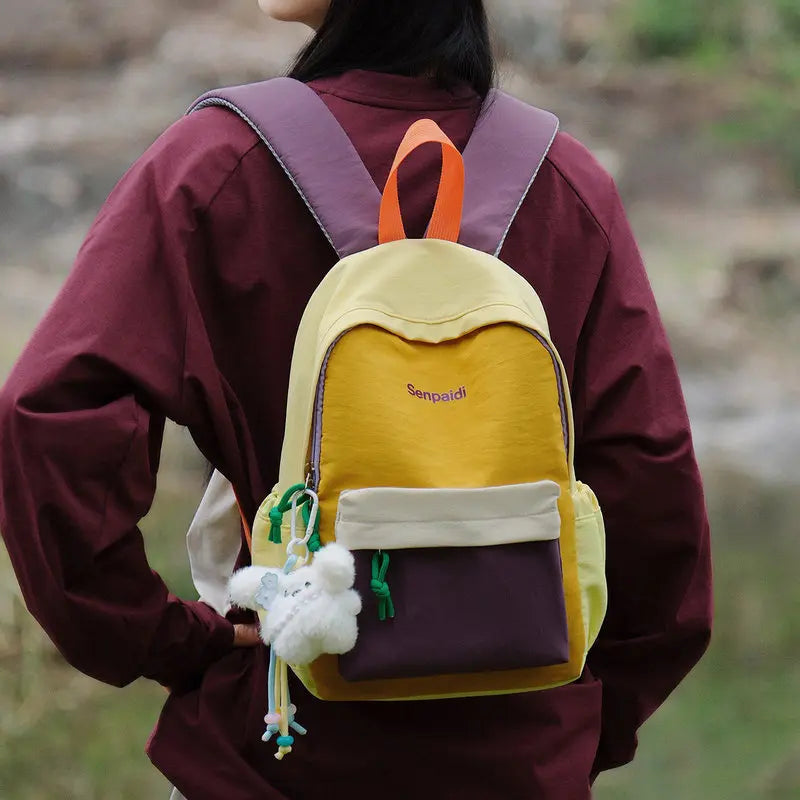 Color-Block Unisex Backpack | Travel & Student Daypack