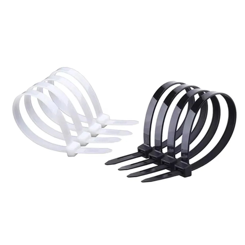 100PCS Black Nylon Cable Ties Self-Locking Zip Straps 8mm