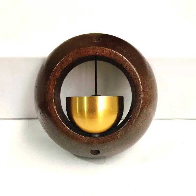 Black Walnut Wood Magnetic Entry Door Bell Hanging Chime