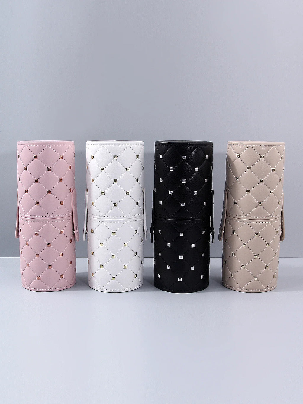 Diamond Lattice PU Makeup Brush Holder – Travel Organizer