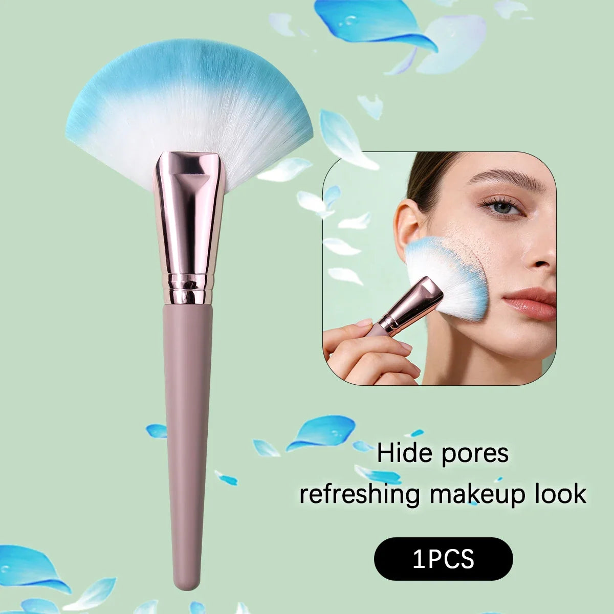 Nixie Fan Shaped Loose Powder & Contour Makeup Brush