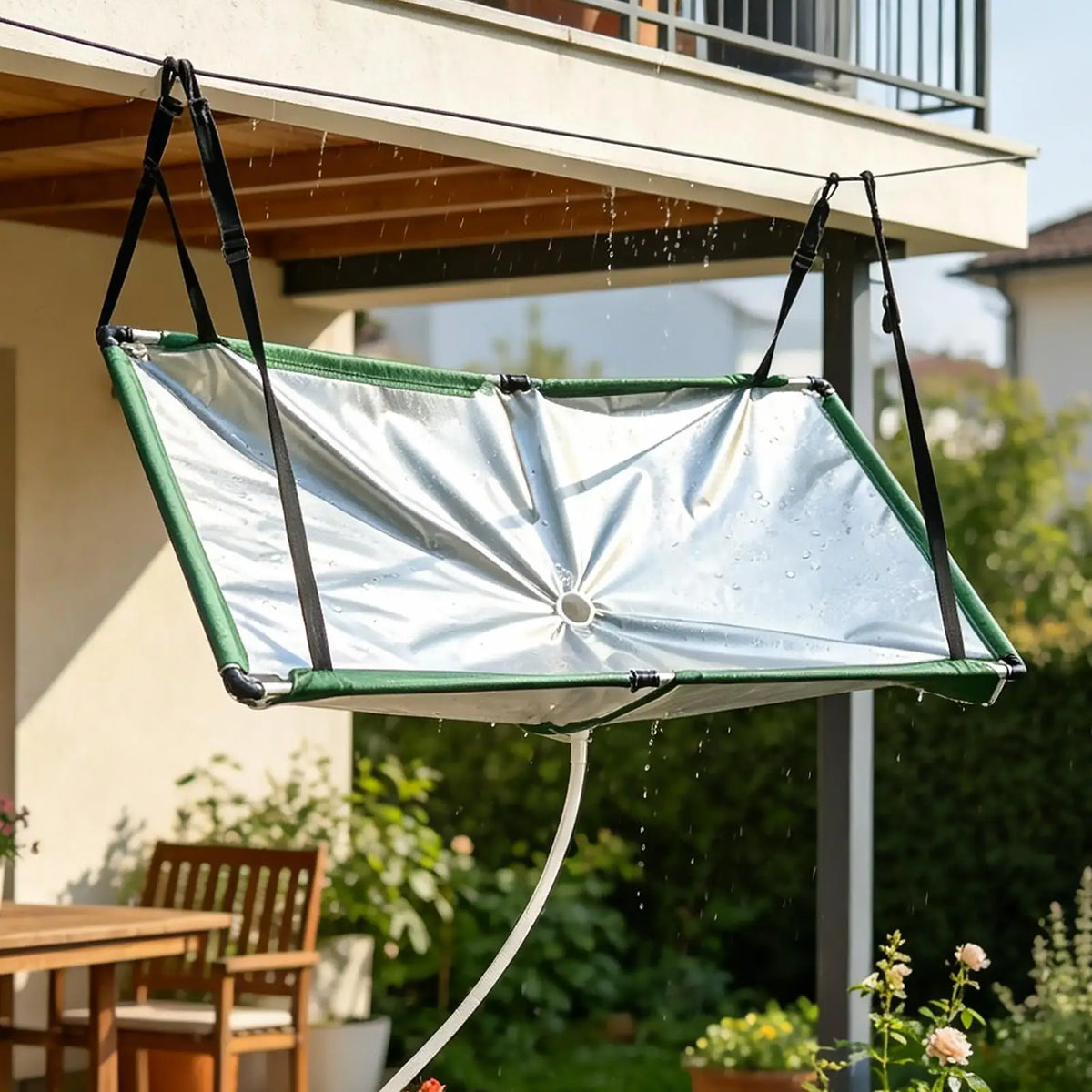 Rain Catcher Cloth with Hose | Garden Water Harvester