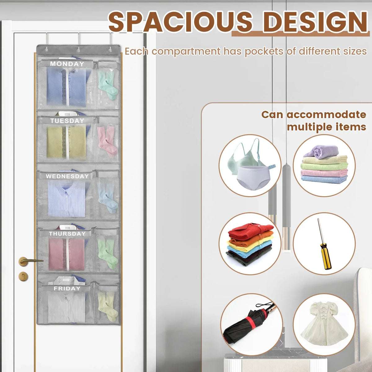 Over-The-Door Weekly Clothes Organizer – 1 or 2 Pack
