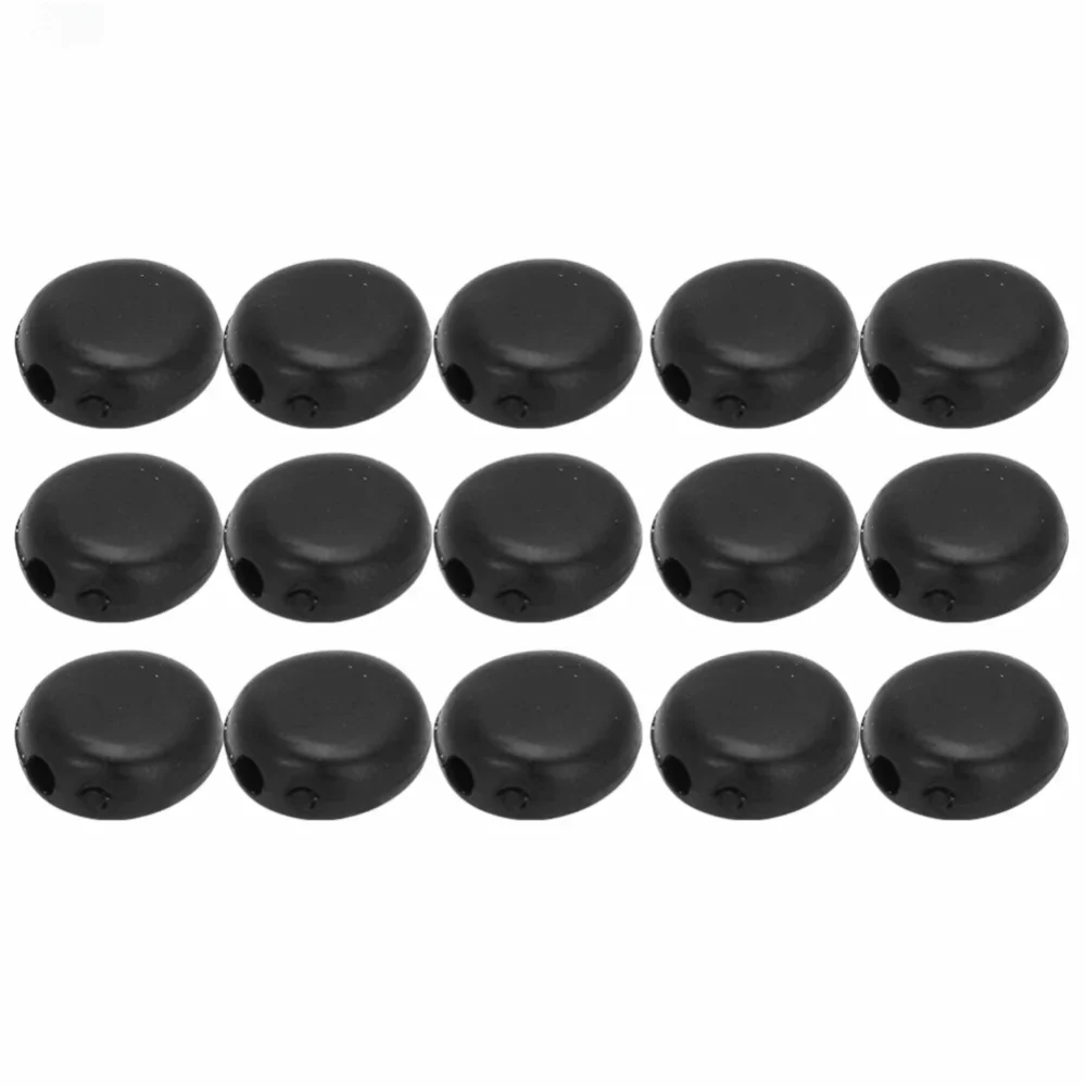 400Pcs Plastic Cord Locks Single Hole Toggle Buckle Clips Black White