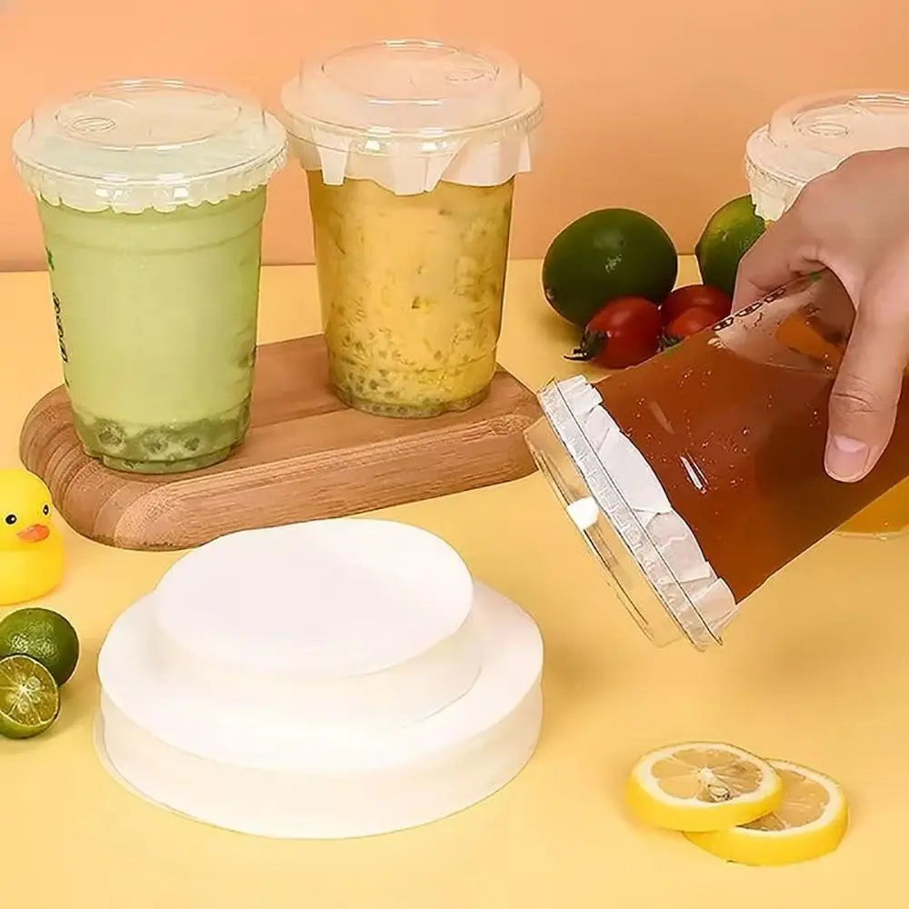 500Pcs Disposable Leakproof Sealing Paper for Beverage Cups