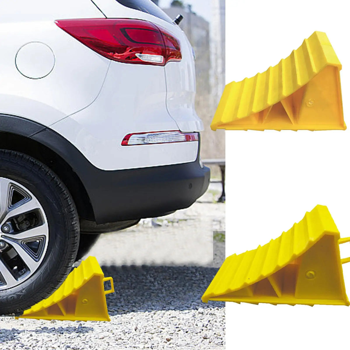 Portable Car Wheel Chock Anti-Slip Tire Stop Block & Parking Wedge