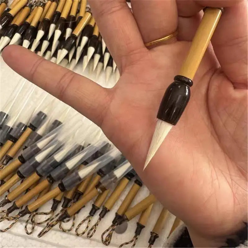 Mini Chinese Calligraphy Brush – Goat Hair Tip, Short Handle