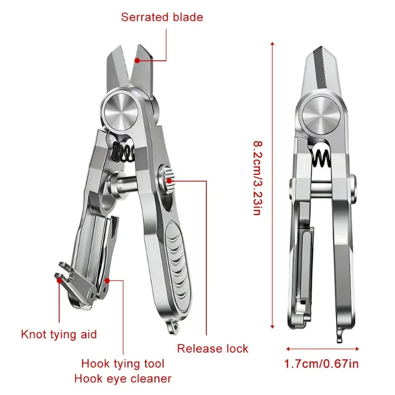 Fishing Line Scissors & Knot Tying Tool | Stainless Steel