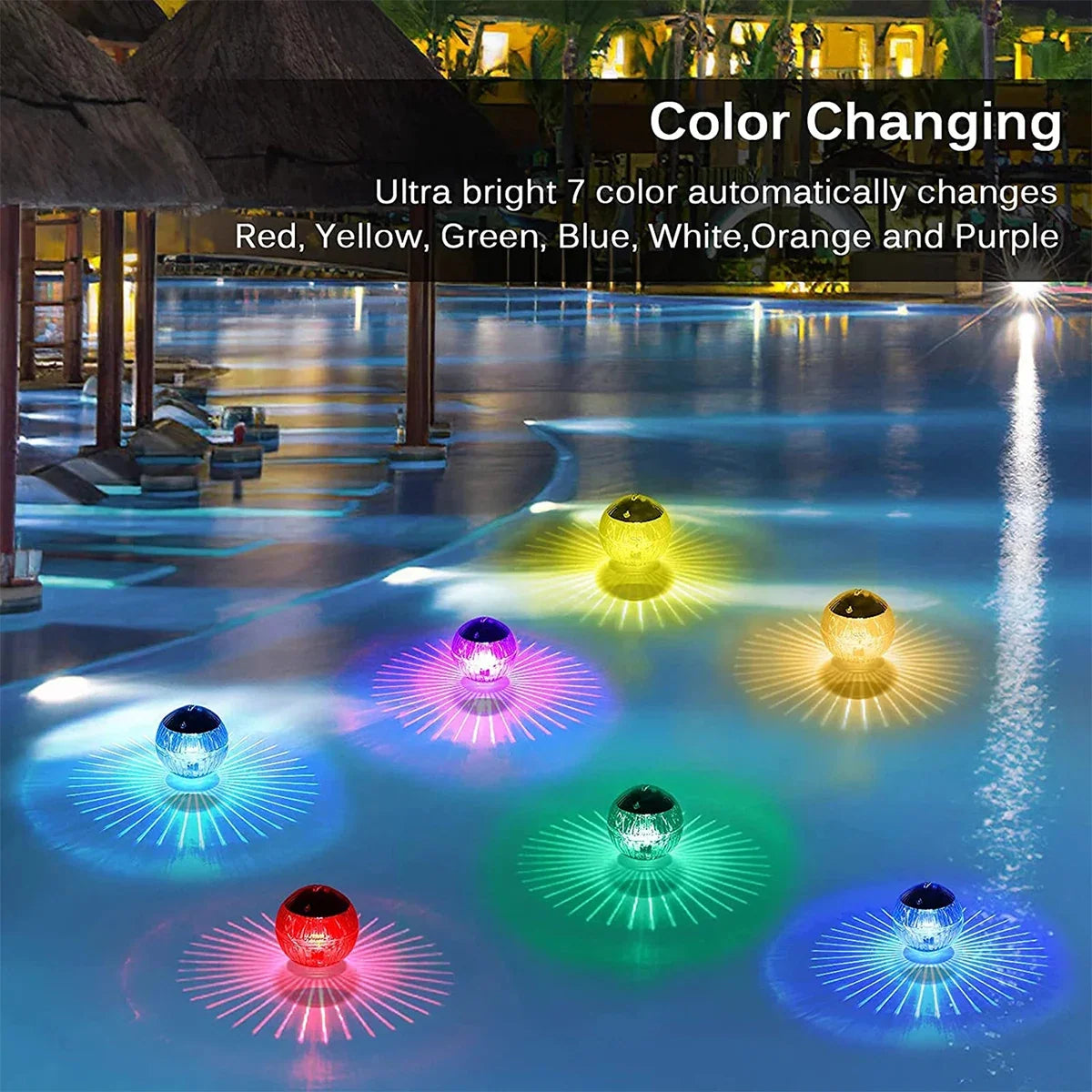 Solar Floating Pool Light – 7-Color LED Glow Ball | Waterproof