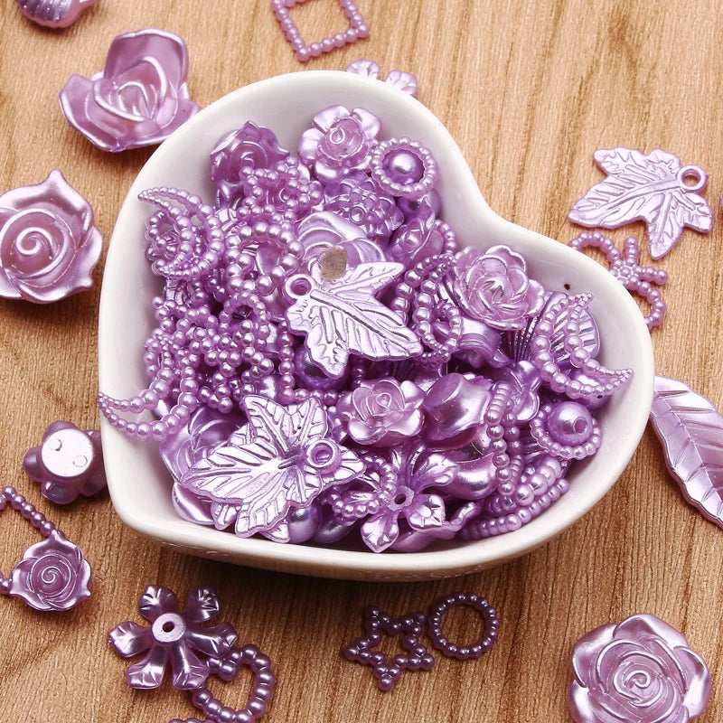 Mixed Acrylic Beads 20g – Hearts Leaves Flowers DIY Jewelry