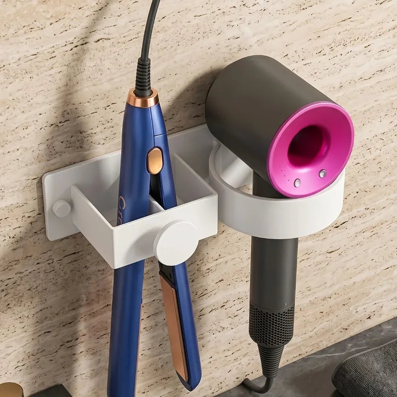Wall Mount Hair Dryer Holder & Styling Tools Organizer Rack