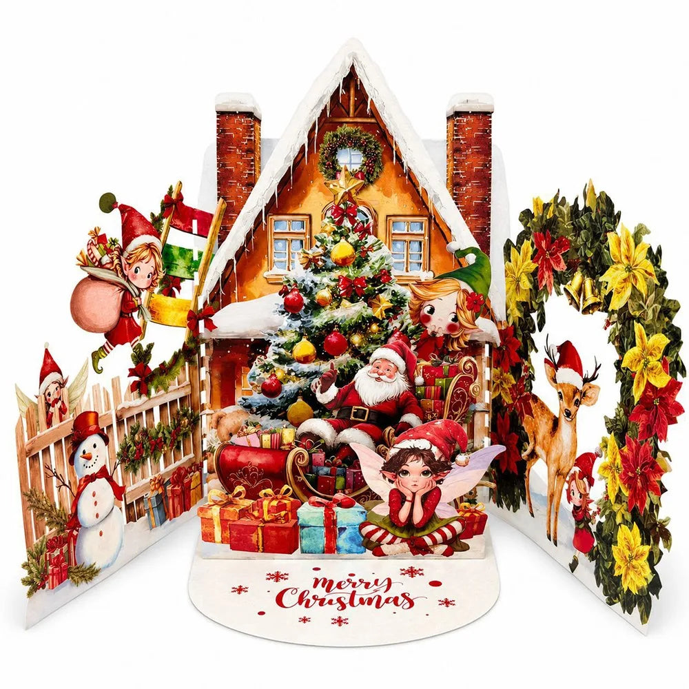 3D Pop-Up Christmas Cards – Santa & Xmas Tree Multicolor