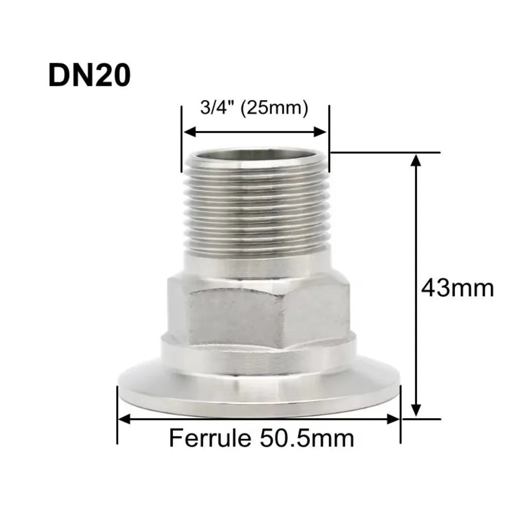 SS304 Stainless Steel Internal Thread Ferrule Clamp Fitting DN8-DN50