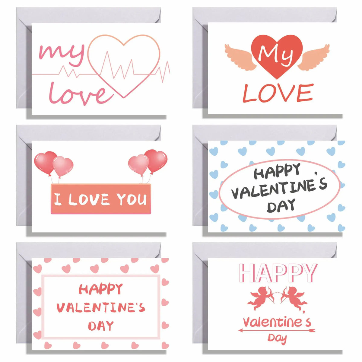 Red Kraft Paper Love Cards – Wedding & Valentine's Greeting