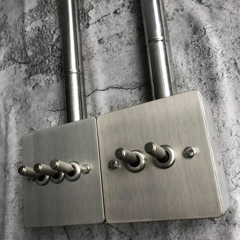 Industrial Knurled Toggle Wall Switch 1-4 Gang Stainless Steel Retro